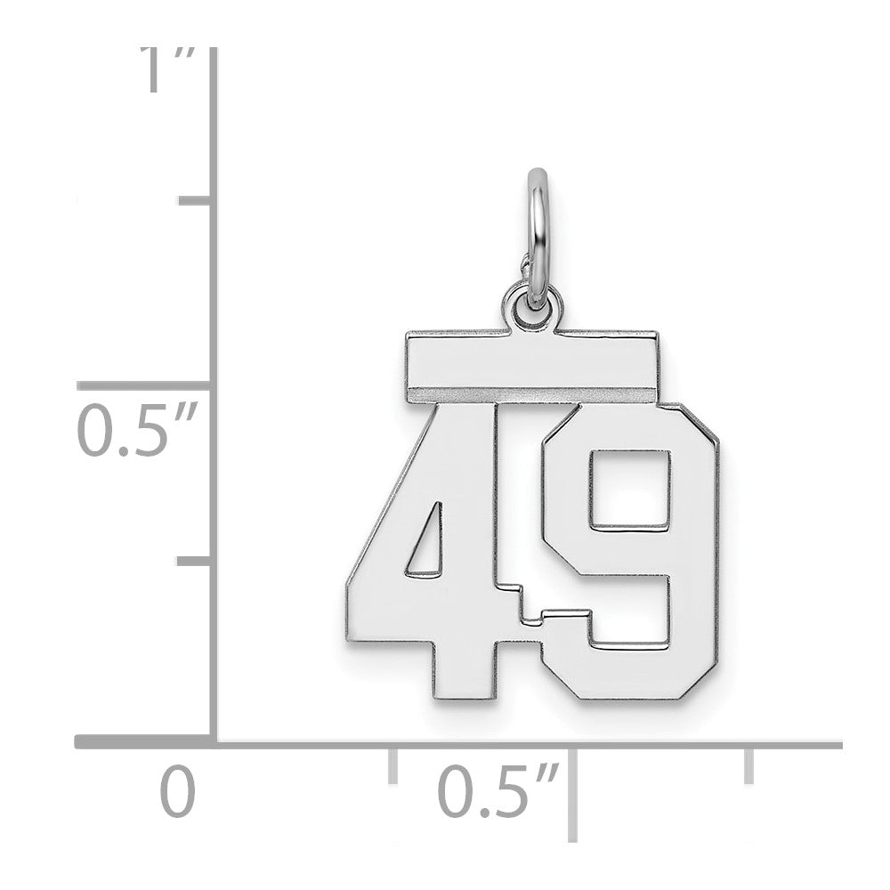 Sterlingsilber Silber/rhodiniert Poliert Zahl 49 Charm