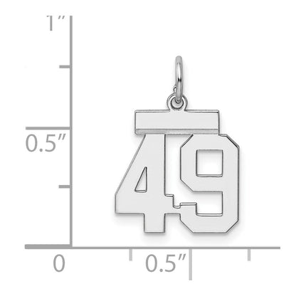 Sterlingsilber Silber/rhodiniert Poliert Zahl 49 Charm