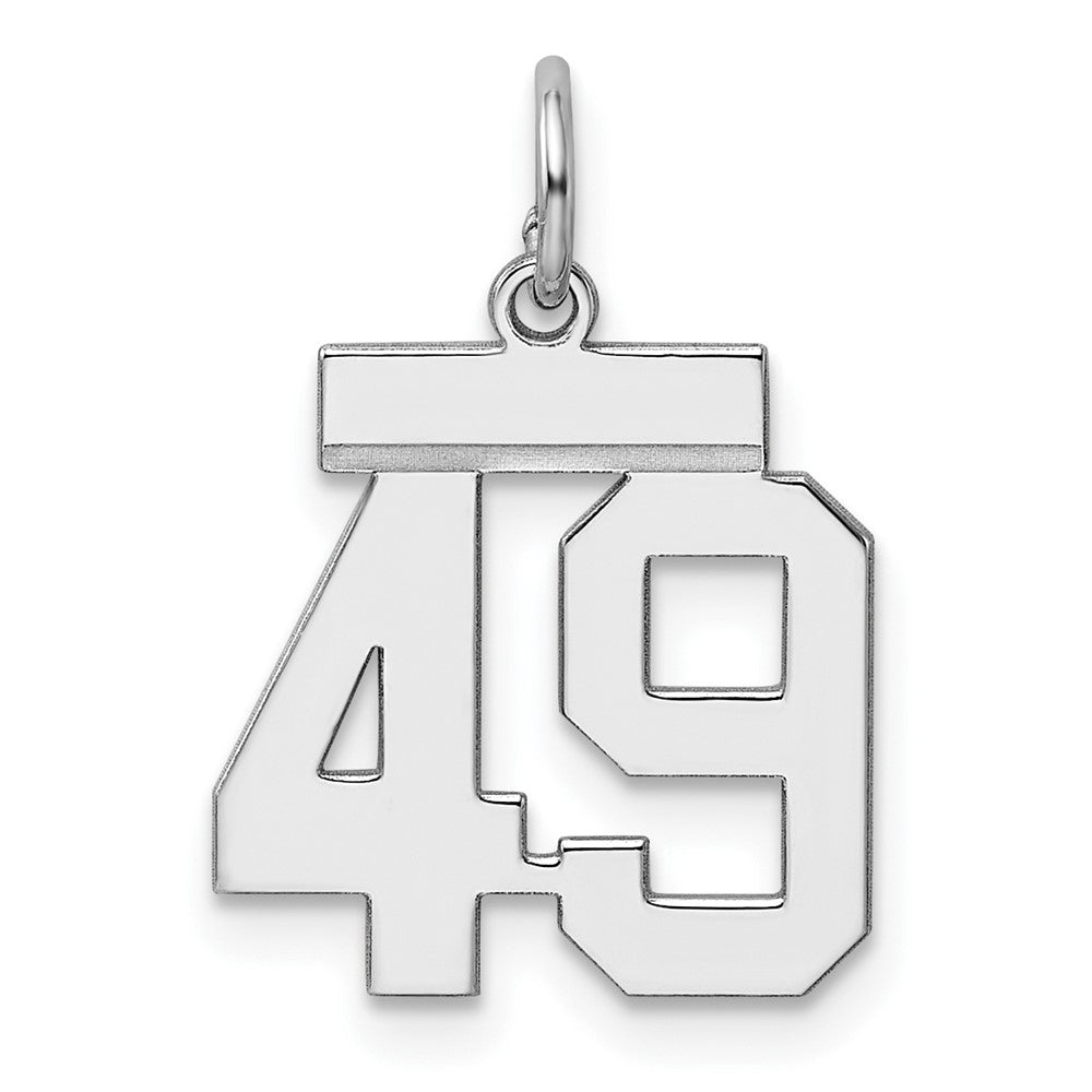 Sterlingsilber Silber/rhodiniert Poliert Zahl 49 Charm