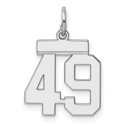 Sterlingsilber Silber/rhodiniert Poliert Zahl 49 Charm