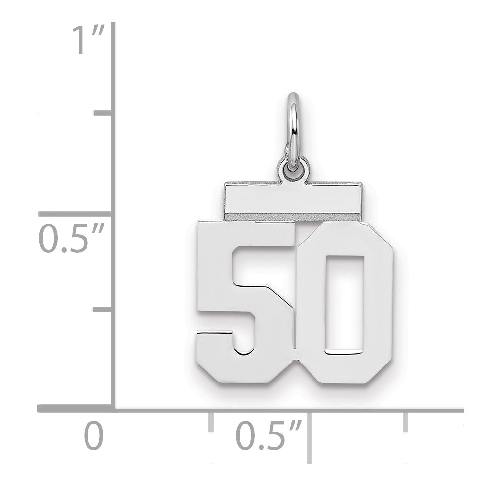 Sterlingsilber Silber/rhodiniert Poliert Zahl 50 Charm