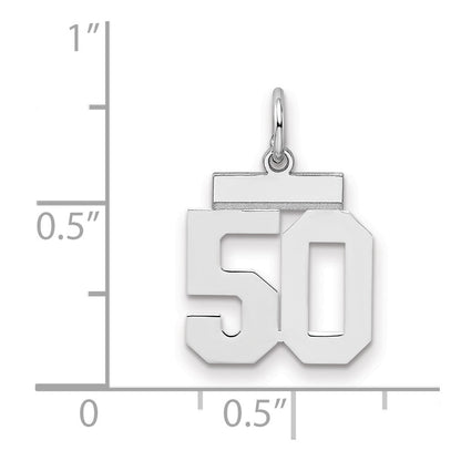 Sterlingsilber Silber/rhodiniert Poliert Zahl 50 Charm