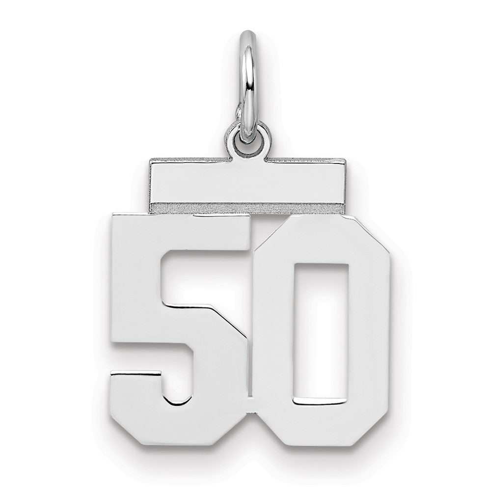 Sterlingsilber Silber/rhodiniert Poliert Zahl 50 Charm