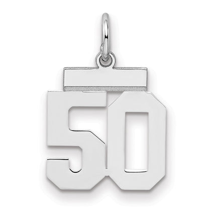 Sterlingsilber Silber/rhodiniert Poliert Zahl 50 Charm