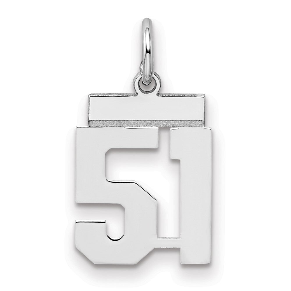 Sterlingsilber Silber/rhodiniert Poliert Zahl 51 Charm