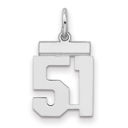Sterlingsilber Silber/rhodiniert Poliert Zahl 51 Charm