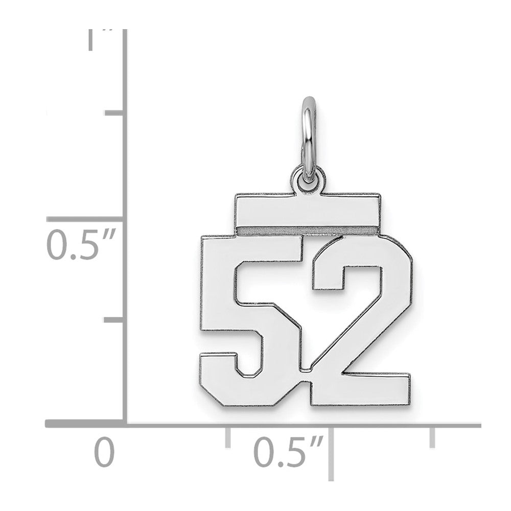 Sterlingsilber Silber/rhodiniert Poliert Zahl 52 Charm