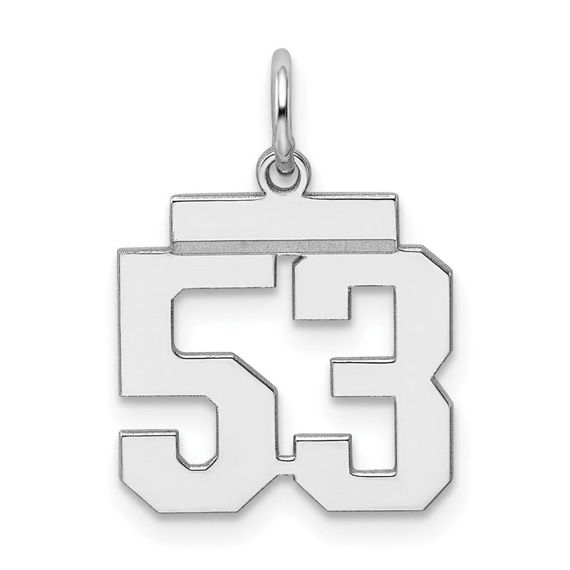 Sterlingsilber Silber/rhodiniert Poliert Zahl 53 Charm