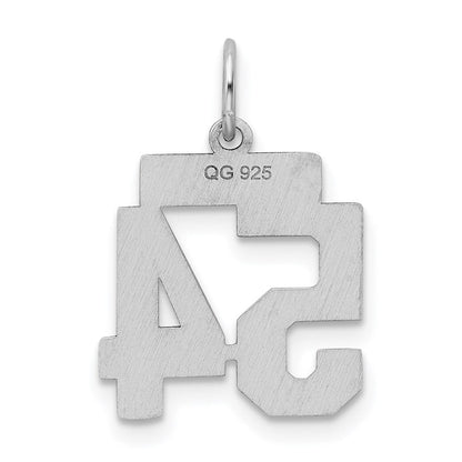 Sterlingsilber Silber/rhodiniert Poliert Zahl 54 Charm