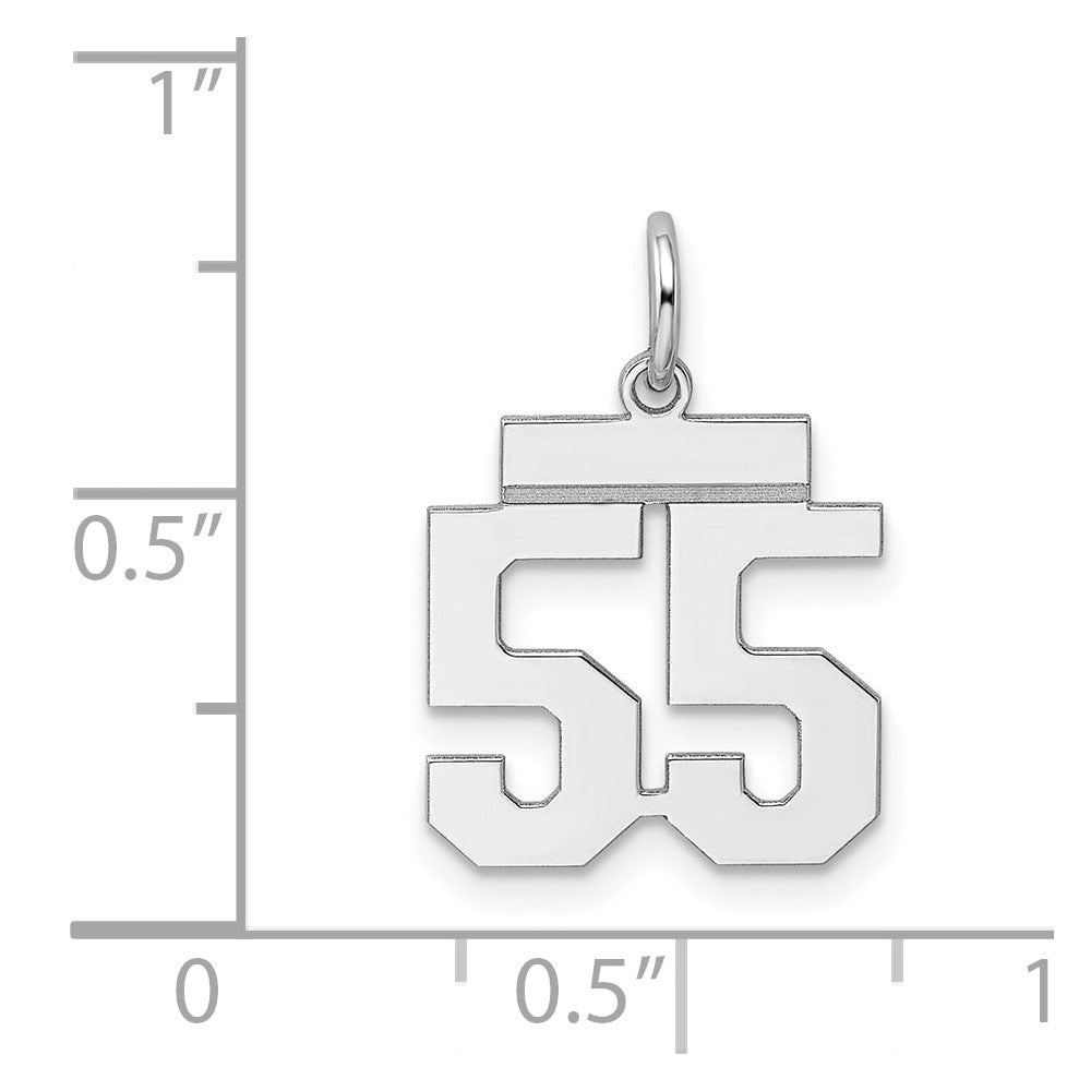 Sterlingsilber Silber/rhodiniert Poliert Zahl 55 Charm