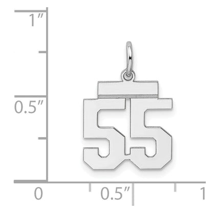 Sterlingsilber Silber/rhodiniert Poliert Zahl 55 Charm
