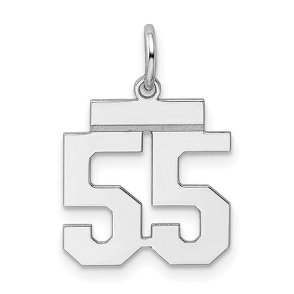 Sterlingsilber Silber/rhodiniert Poliert Zahl 55 Charm