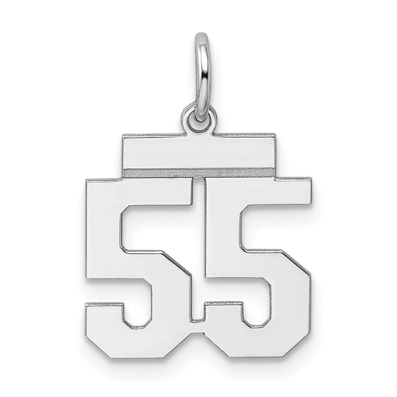 Sterlingsilber Silber/rhodiniert Poliert Zahl 55 Charm