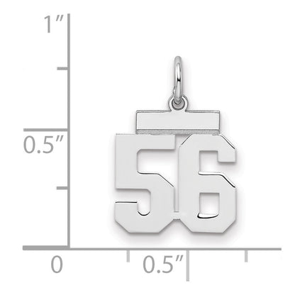 Sterlingsilber Silber/rhodiniert Poliert Zahl 56 Charm