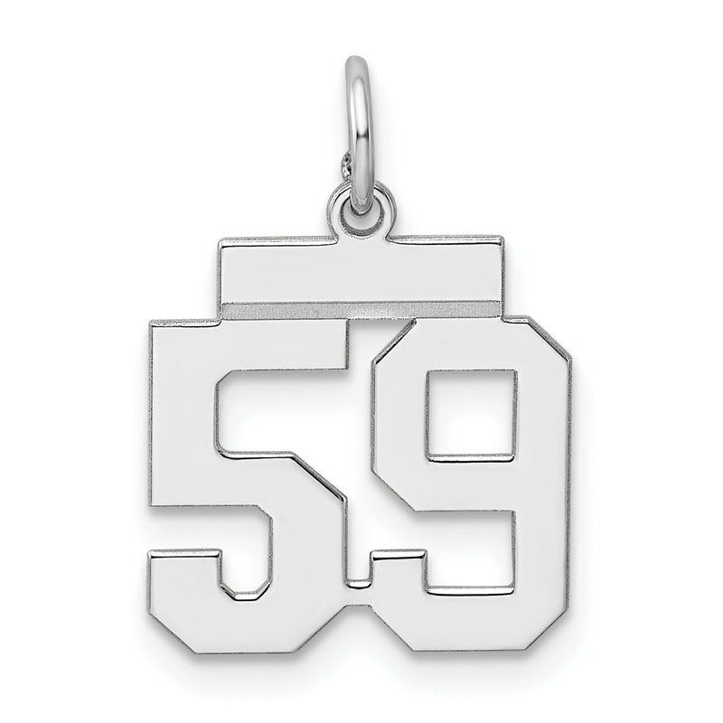 Sterlingsilber Silber/rhodiniert Poliert Zahl 59 Charm