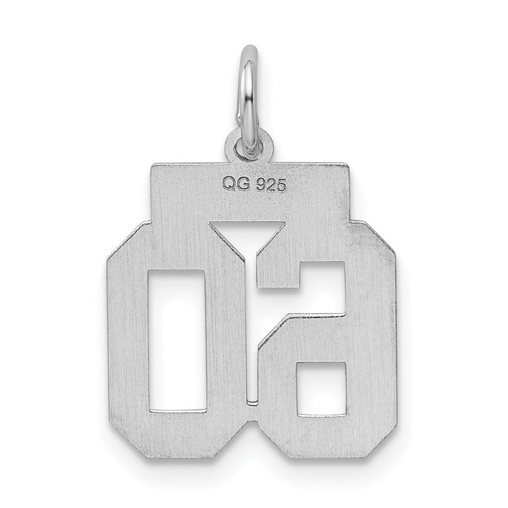Sterlingsilber Silber/rhodiniert Poliert Zahl 60 Charm