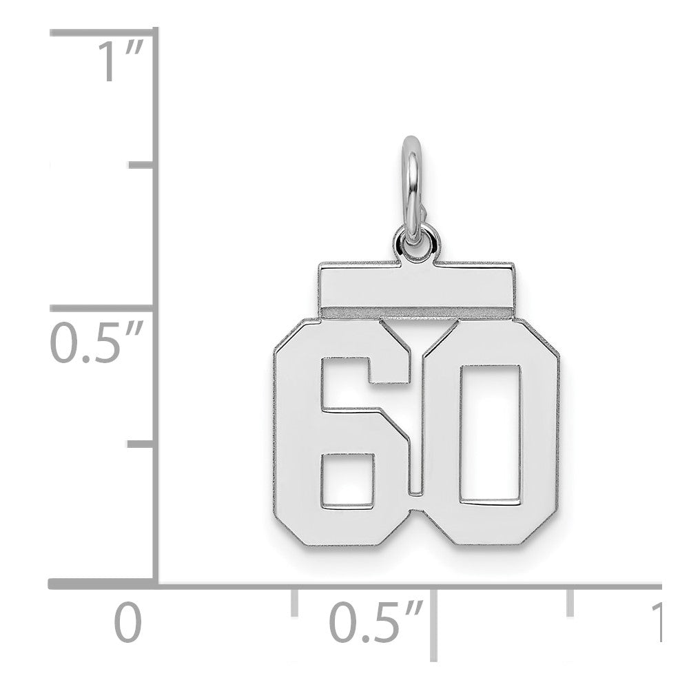 Sterlingsilber Silber/rhodiniert Poliert Zahl 60 Charm