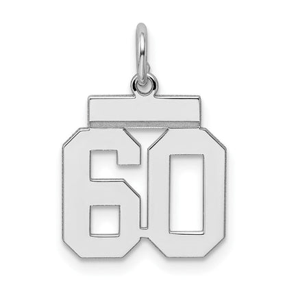 Sterlingsilber Silber/rhodiniert Poliert Zahl 60 Charm