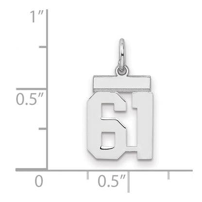 Sterlingsilber Silber/rhodiniert Poliert Zahl 61 Charm