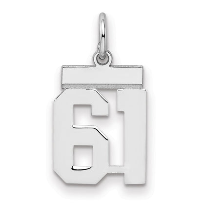 Sterlingsilber Silber/rhodiniert Poliert Zahl 61 Charm