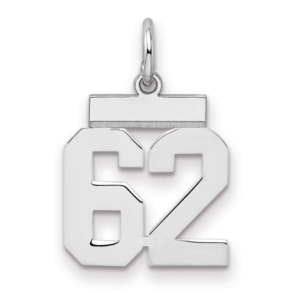 Sterlingsilber Silber/rhodiniert Poliert Zahl 62 Charm