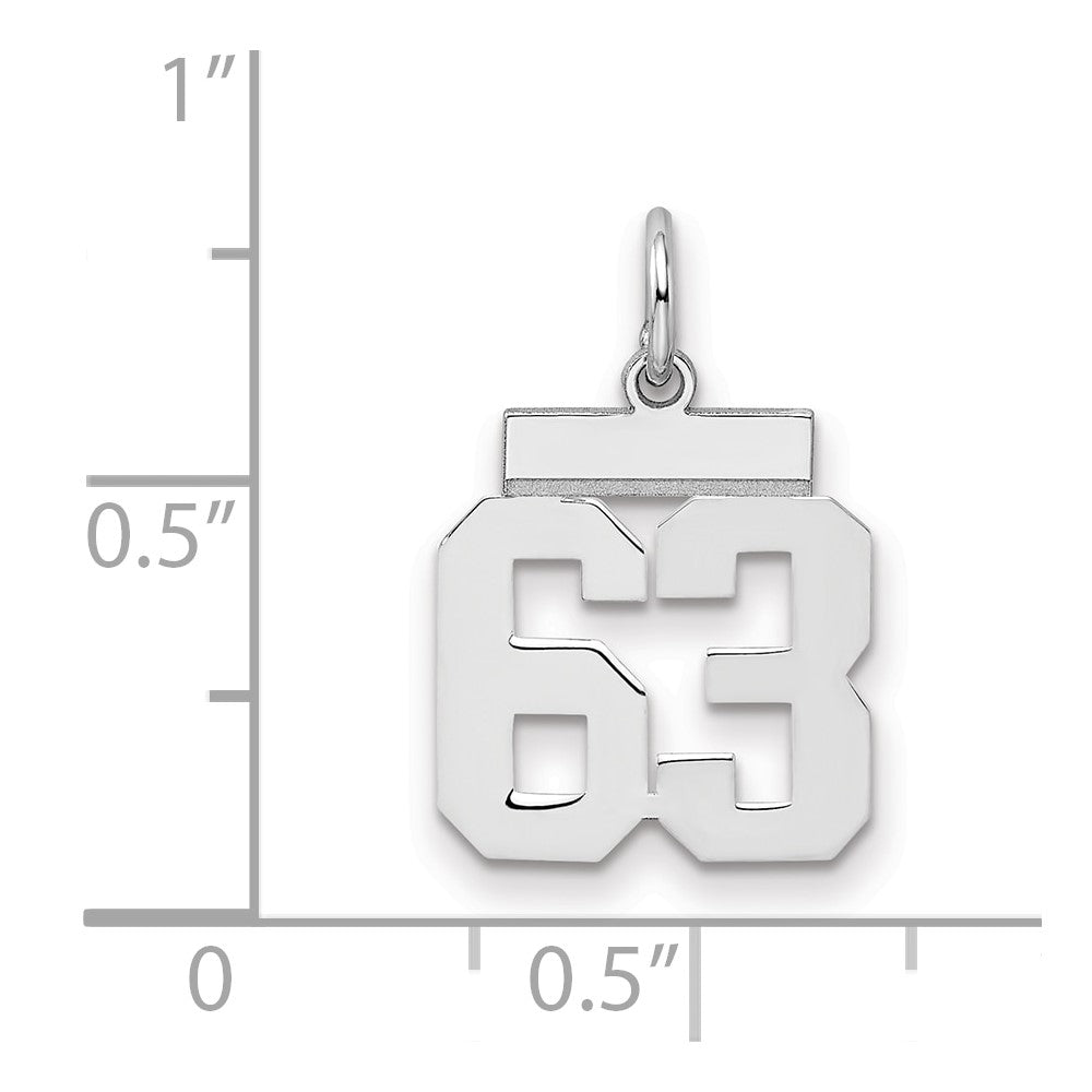 Sterlingsilber Silber/rhodiniert Poliert Zahl 63 Charm