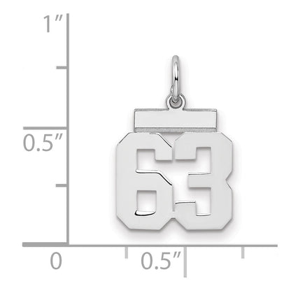 Sterlingsilber Silber/rhodiniert Poliert Zahl 63 Charm