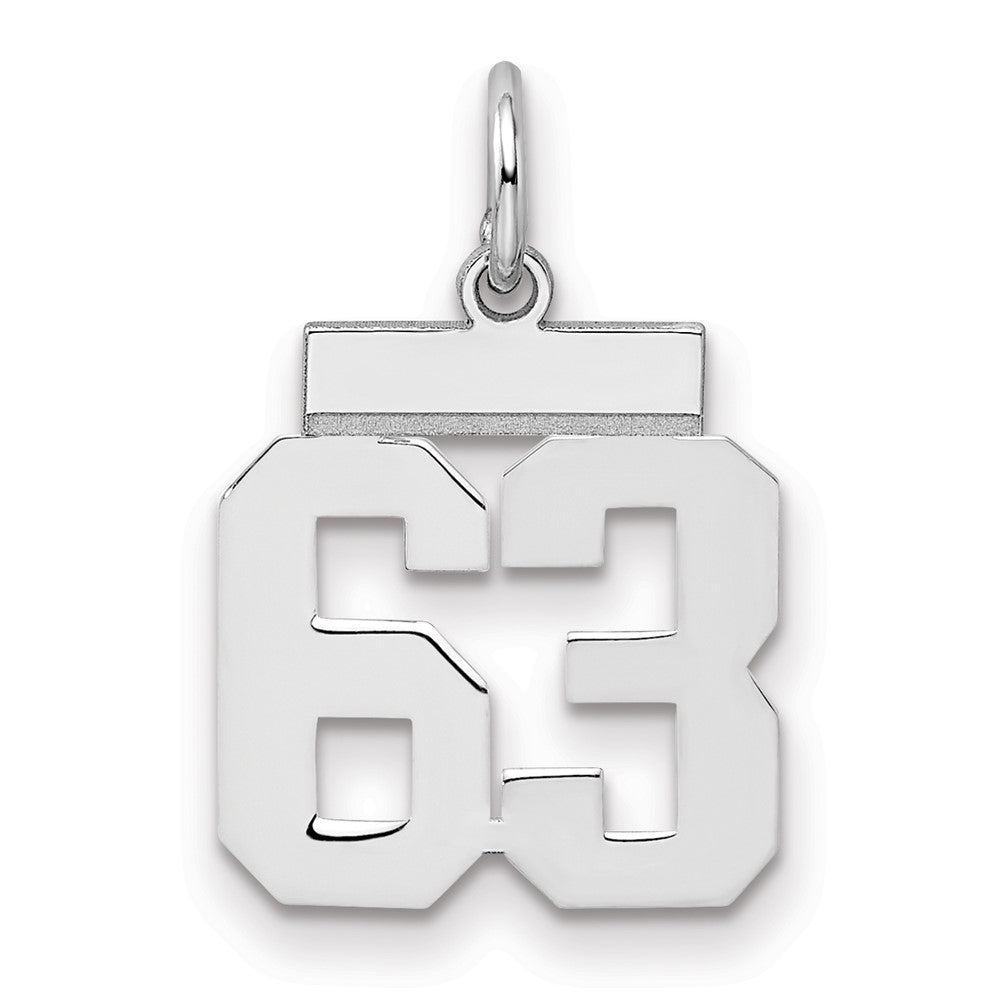 Sterlingsilber Silber/rhodiniert Poliert Zahl 63 Charm