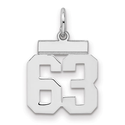 Sterlingsilber Silber/rhodiniert Poliert Zahl 63 Charm