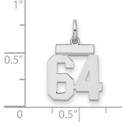 Sterlingsilber Silber/rhodiniert Poliert Zahl 64 Charm