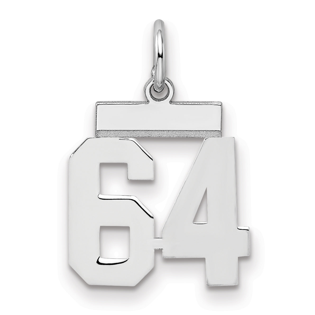 Sterlingsilber Silber/rhodiniert Poliert Zahl 64 Charm