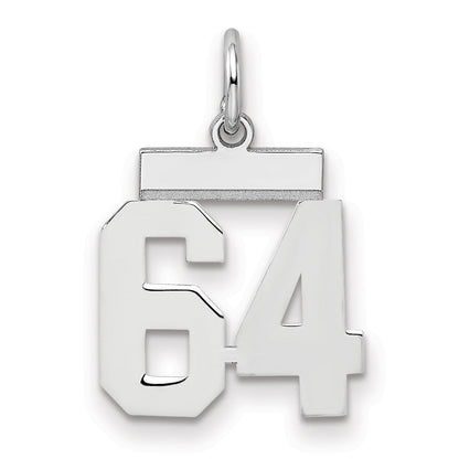 Sterlingsilber Silber/rhodiniert Poliert Zahl 64 Charm