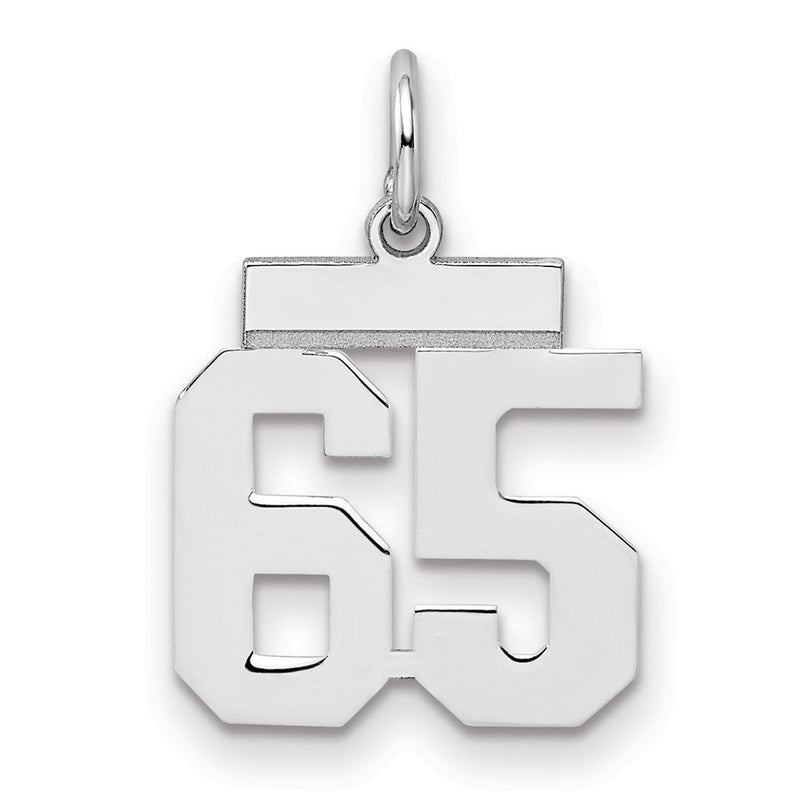 Sterlingsilber Silber/rhodiniert Poliert Zahl 65 Charm