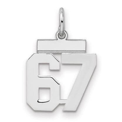 Sterlingsilber Silber/rhodiniert Poliert Zahl 67 Charm