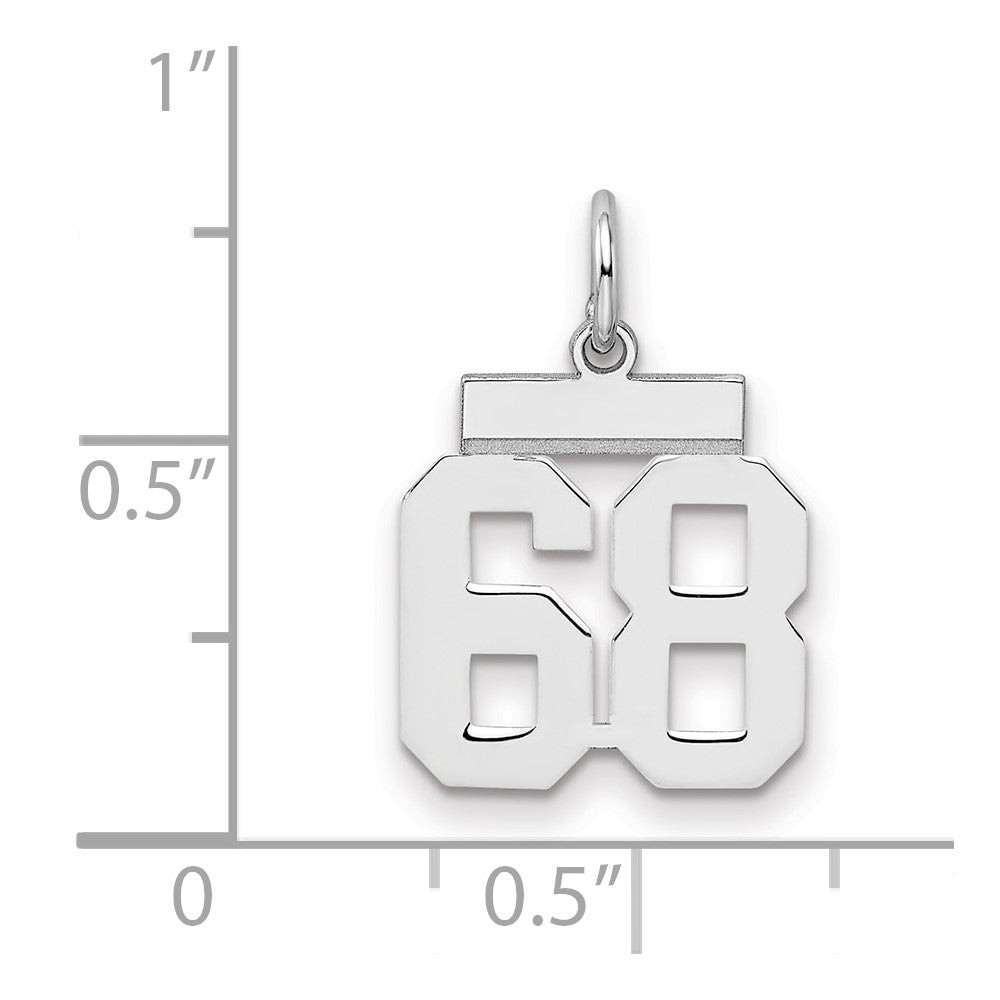 Sterlingsilber Silber/rhodiniert Poliert Zahl 68 Charm