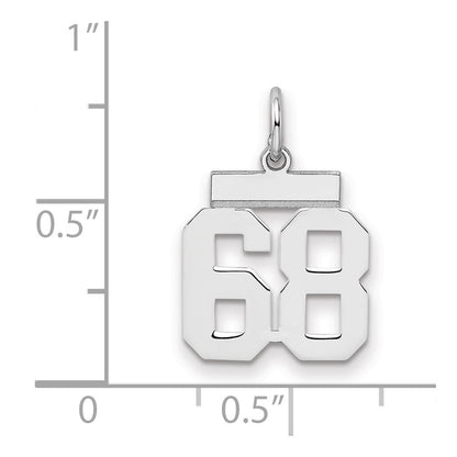 Sterlingsilber Silber/rhodiniert Poliert Zahl 68 Charm