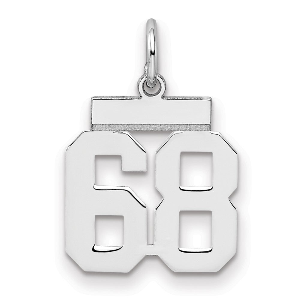 Sterlingsilber Silber/rhodiniert Poliert Zahl 68 Charm