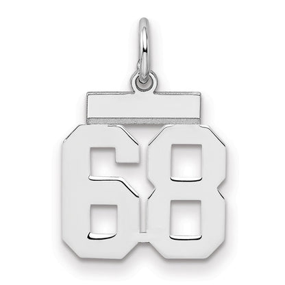 Sterlingsilber Silber/rhodiniert Poliert Zahl 68 Charm