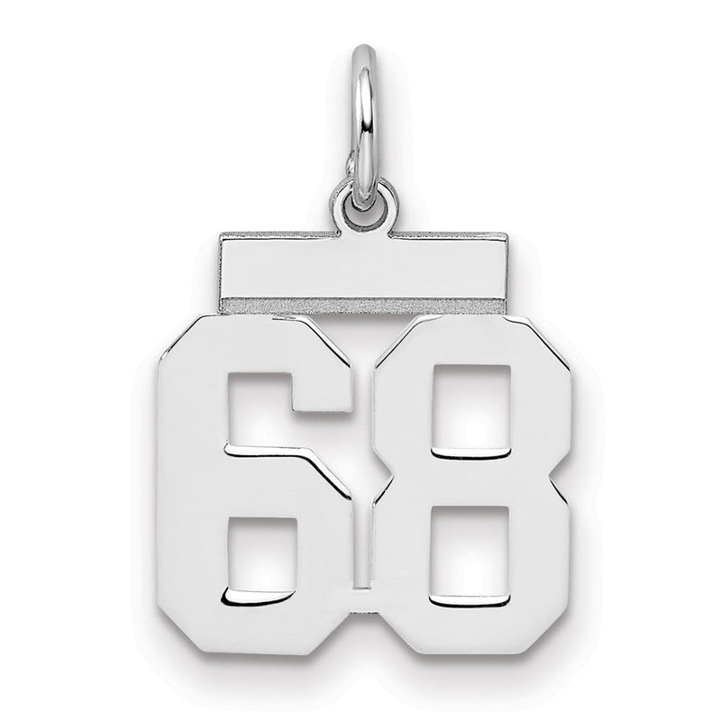 Sterlingsilber Silber/rhodiniert Poliert Zahl 68 Charm