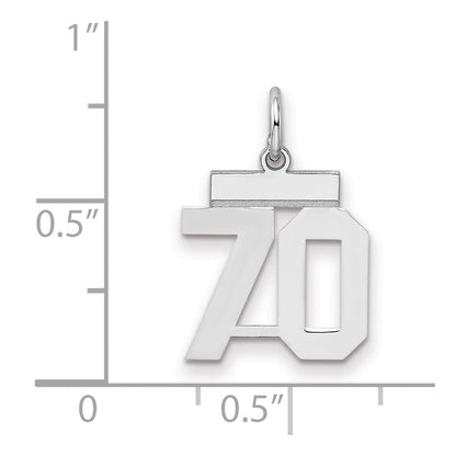Sterlingsilber Silber/rhodiniert Poliert Zahl 70 Charm