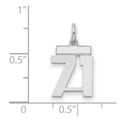 Sterlingsilber Silber/rhodiniert Poliert Zahl 71 Charm