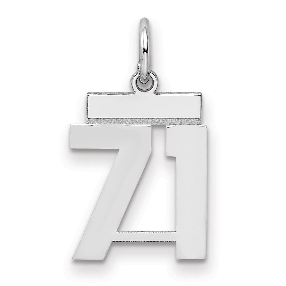 Sterlingsilber Silber/rhodiniert Poliert Zahl 71 Charm