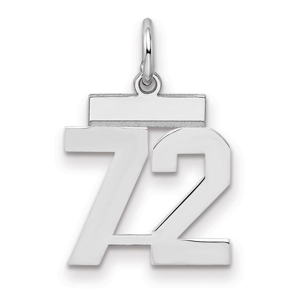 Sterlingsilber Silber/rhodiniert Poliert Zahl 72 Charm