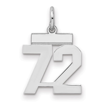 Sterlingsilber Silber/rhodiniert Poliert Zahl 72 Charm