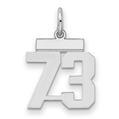 Sterlingsilber Silber/rhodiniert Poliert Zahl 73 Charm