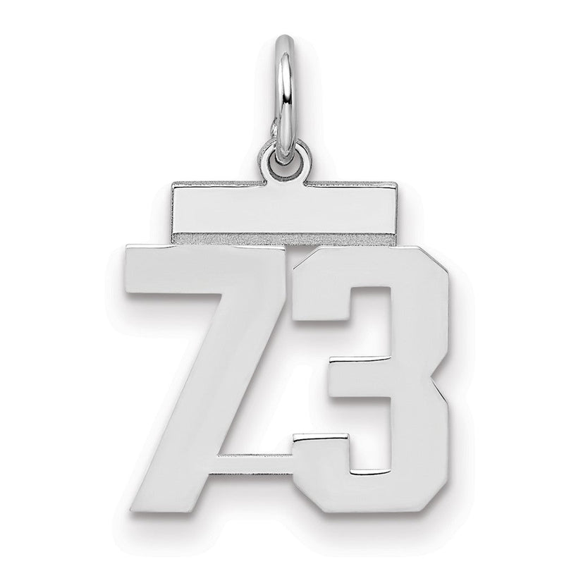 Sterlingsilber Silber/rhodiniert Poliert Zahl 73 Charm