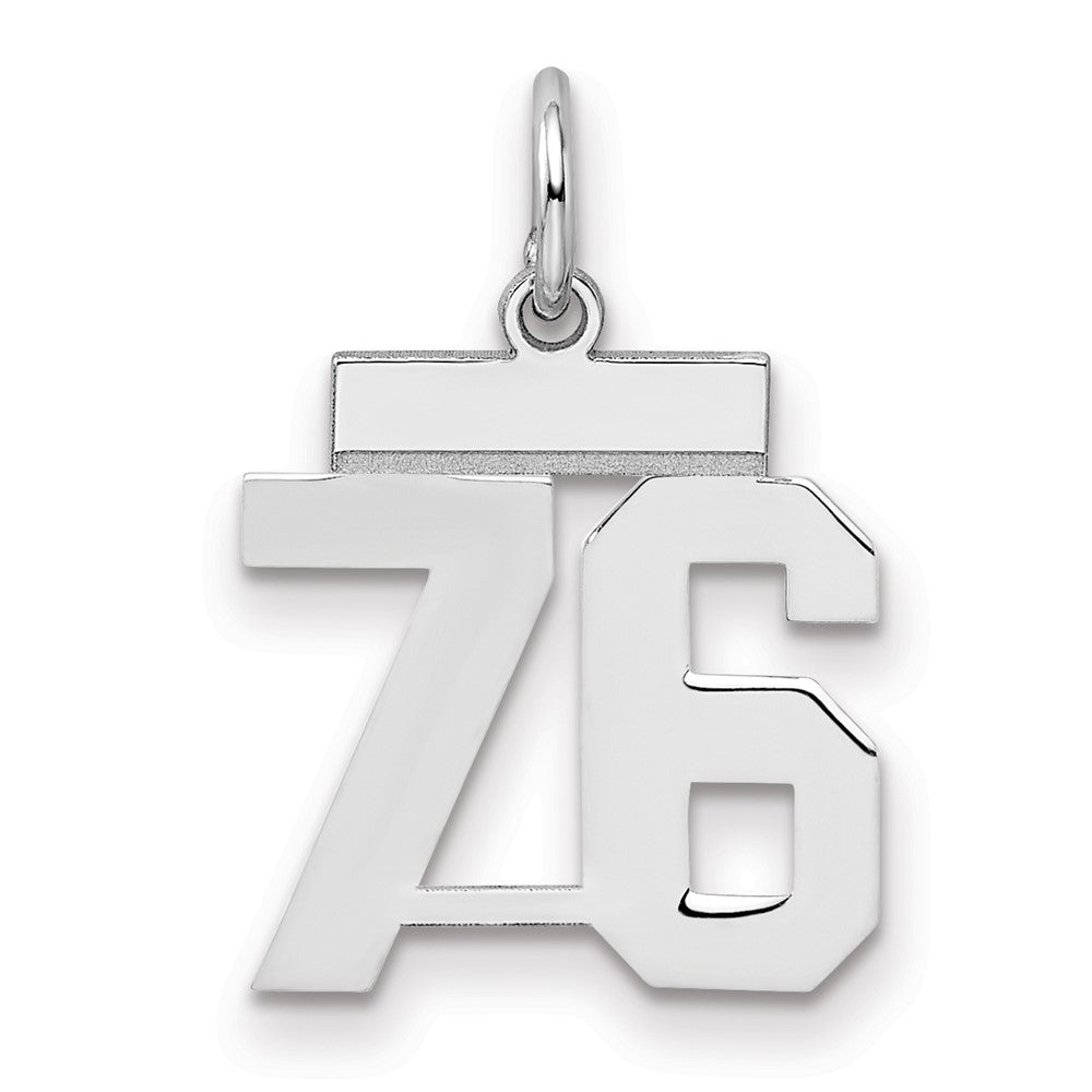 Sterlingsilber Silber/rhodiniert Poliert Zahl 76 Charm