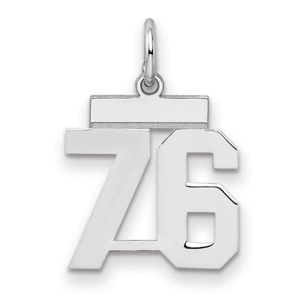 Sterlingsilber Silber/rhodiniert Poliert Zahl 76 Charm
