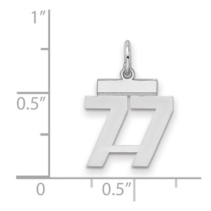 Sterlingsilber Silber/rhodiniert Poliert Zahl 77 Charm