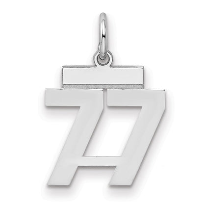 Sterlingsilber Silber/rhodiniert Poliert Zahl 77 Charm